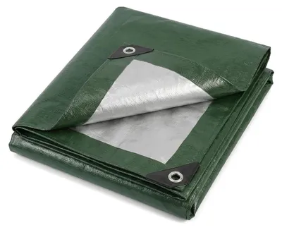 Image de Bâche de tente imperméable, dimensions 3x3 mètres, couleur verte, grammage 160 g/m², tissu résistant à la déchirure