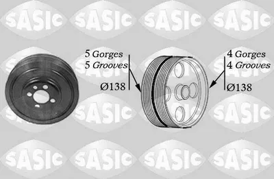 Produktbild von SASIC 2156001 Riemenscheibe Kurbelwelle für VW PASSAT Variant (3B6) 138mm
