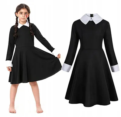 Produktbild von del-sol Wednesday Addams Kostümkleid Mädchen Cosplay