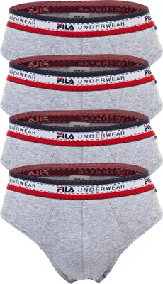 Produktbild von FILA Herren Slip, 4er Pack - Briefs, Logobund, Baumwolle Stretch, einfarbig