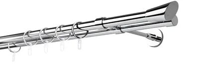 Produktbild von Gardinenstange auf Maß 20mm Rag 2-lauf Wandträger 20cm Farbe: Chrom, Größe: 300cm