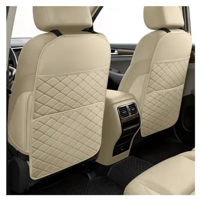 Productafbeelding van Auto-rugleuningbeschermers, set van 2, beige, kunstleer, 47x67,5 cm