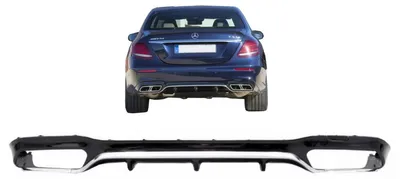 Produktbild von Stoßstange Heckdiffusor für Mercedes E-Klasse W213 2016-2019 E63 Look Chrome Edition.