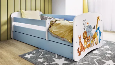 Obrázok produktu pre Detská posteľ pre mladých 70x140, 80x160, 80x180 cm - kompletná súprava s matracom, zásuvkou a ochranou proti vypadnutiu