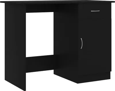 Image de vidaXL Bureau noir 100x50x76 cm bois composite