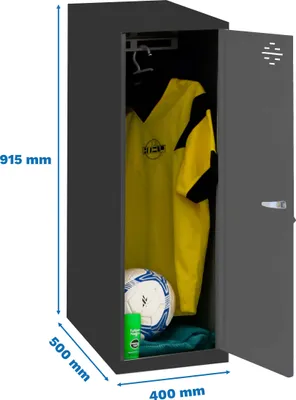 Produktbild von Simonrack Spind SIMONLOCKER DISM SINGLE anthrazit 8425437118920, 1 Schließfach 40,0 x 50,0 x 91,5 cm
