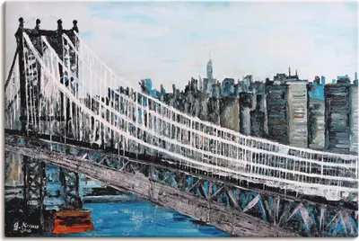 Produktbild von ARTland Leinwandbild New York Brooklyn Bridge Größe: 120x80 cm