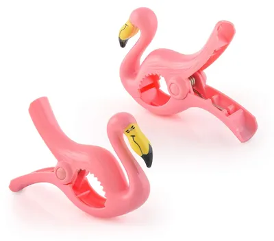 Strandtuch-Clip Flamingo, 1 Stück, aus Kunststoff