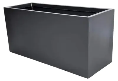 Produktbild von Pflanzkübel aus Fiberglas mit Rollen, Blumenkübel, Pflanzgefäß, Blumentopf (L80 x B30 x H40 cm, anthrazit)