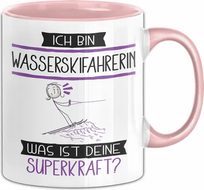 Produktbild von Wasserskifahrerin Geschenk Tasse Ich Bin Wasserskifahrerin Was Ist Deine Superkraft Geschenkidee Lustig Geburtstag Weihnachten (Rosa)