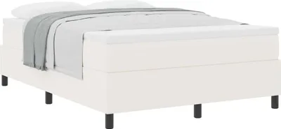 Obrázek produktu pro Postel s boxspringem Krémová a bílá 160 x 200 cm