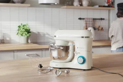 Produktbild von KitchenBrothers 2000W Küchenmaschine - Küchenroboter - 6,2L - Mixer mit Rührschüssel - Küchenmixer - Champagner