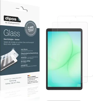 Produktbild von 2x Schutzfolie für Samsung Galaxy Tab A11 Plus matt - Anti-Shock 9H Folie dipos Glass Kunststoffglas