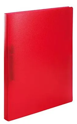 Productafbeelding van A4 ringband, 2 ringen, 25 mm, doorschijnend rood, verpakking met 3 stuks