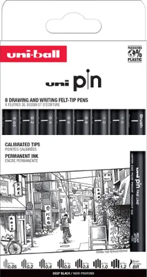 Produktbild von uni-ball Fineliner PIN ASP011 8er Set