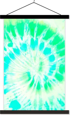 Produktbild von MuchoWow® Textilposter Krawattenfärbung - Grün - Weiß 120x180 cm mit schwarzem Rahmen - Fotos