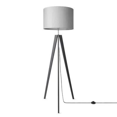 Produktbild von Tischleuchte Dreibein Nachttischlampe Stehlampe E27 Stoff Lampenschirm Uni