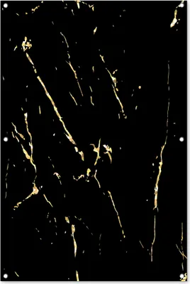 Produktbild von MuchoWow® 80x120 cm Outdoor-Poster Gartendeko Sichtschutz Garten Poster für den Garten  Marmor - Schwarz - Gold - Luxus