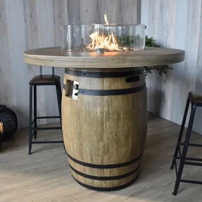 Produktbild von Elementi Gasfeuertisch "Tuscany" in Holzfass-Optik