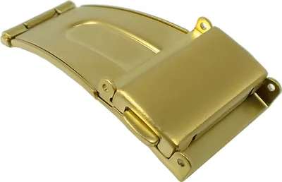 Produktbild von Minott Faltschließe einseitig klappbar gelbgoldfarben gebürstet matt, Stegbreite:16mm