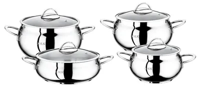 Produktbild von OMS Kochtopf Töpfe Suppentopf Universaltopf 18/10 Edelstahl Induktion Tencere, Liter & Maße:1.7 Liter - 16x10 cm