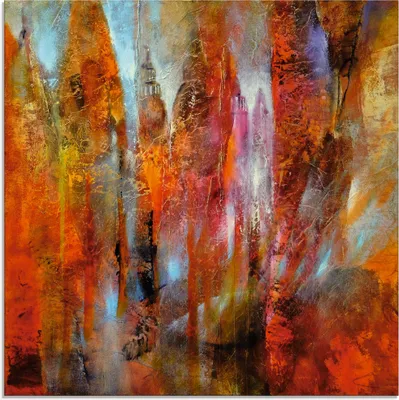 Produktbild von ARTland Glasbild Frühling in der Schlossallee Größe: 50x50 cm