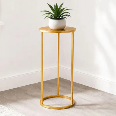Produktbild von DanDiBo Blumenhocker Metall Gold Rund 60 cm Blumenständer Beistelltisch 96510 M Blumensäule Modern Pflanzenständer Pflanzenhocker