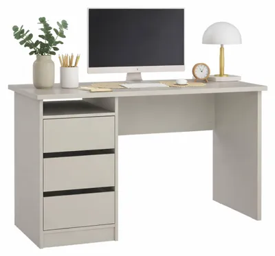 Computertisch mit 3 Schubladen, Kaschmir, 110 x 49 x 76 cm