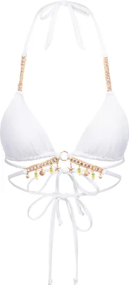 Produktbild von Moda Minx Bikinioberteil Seychelles Triangle Wrap Top mit maritimen Elementen White XS