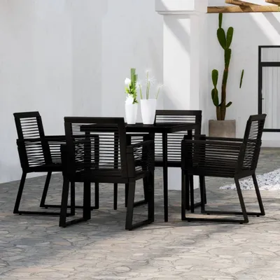 Produktbild von The Living Store 5-tlg. Garten-Essgruppe Schwarz