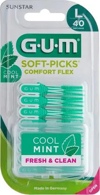 Obrázek produktu pro GUM Soft-Picks Comfort Flex, Szczoteczki międzyzębowe Cool Mint L, 40 sztuk