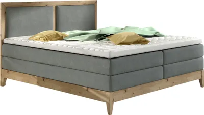 Produktbild von DomoHome Boxspringbett Schlafzimmerbett, Ideal für Ihr Schlafzimmer s Polsterbett, Größe: 204x140x116 cm BELIZE Farbe: Grau