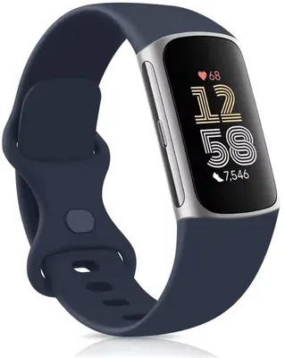 Productafbeelding van CHPN – Polsband geschikt voor Fitbit Charge 5 en 6 – Smartwatch-polsband – Geschikt voor Fitbit Charge 5 en 6 – Maat M/L – Horlogeband – Siliconen sportband – Donkerblauw – Polsband – Unisex
