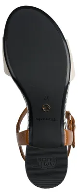 Produktbild von Tamaris Damen Sandalette Sandale Metallic Lack Blockabsatz 1-28249-42, Größe:39 EU, Farbe:Braun