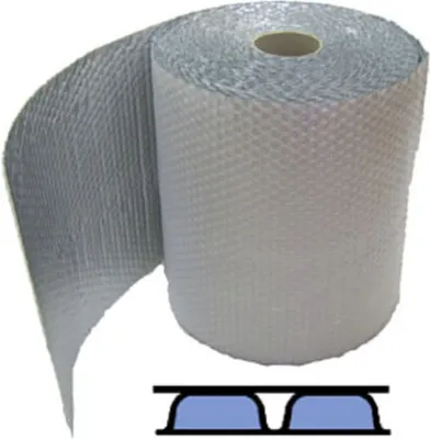 Produktbild von 1x ALU-TOP Luftpolsterfolie 120cm x  1m PET mit ALU metallisiert 4-lagig 230my