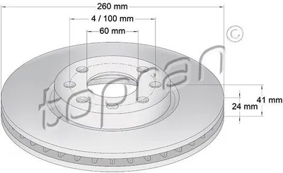 Produktbild von 2x TOPRAN Bremsscheibe 206 120 vorne für OPEL Corsa C Schrägheck (X01) 41mm
