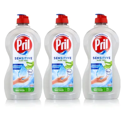 Produktbild von Pril Spülmittel Sensitive Aloe Vera 450ml - Hohe Fettlösekraft (3er Pack)
