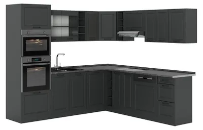 Produktbild von Eckküche Vicco R-Line Anthrazit Landhaus/Anthrazit 247 x 237 cm ohne Arbeitsplatte, Model 53595