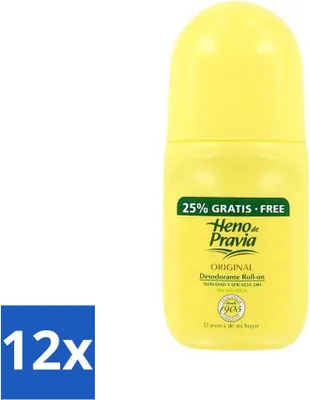 Imagen del producto de Heno De Pravia – Desodorante en formato roller – Fragancia original – 50 ml – Paquete económico – 12 unidades