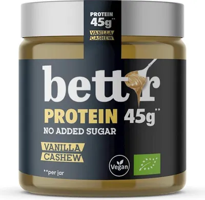 KREM PROTEINOWY Z ORZECHÓW NERKOWCA Z WANILIĄ BEZ DODATKU CUKRÓW BIO 250 g - BETT'R