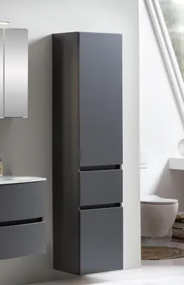 Produktbild von Säulenschrank Kornel/Pisca 40cm 2 Türen und 1 Schublade - graphitgrau