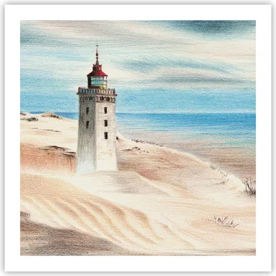 Produktbild von Poster - Poster ohne Rahmen - Laterne Meer Bild - 60x60 cm - Wand Bild - Wanddeko - Wandbilder - Kunstposter - Wandposter - Bilder - Kunstdruck - Wanddekoration - Wandbild - P2XAC60x60-4764