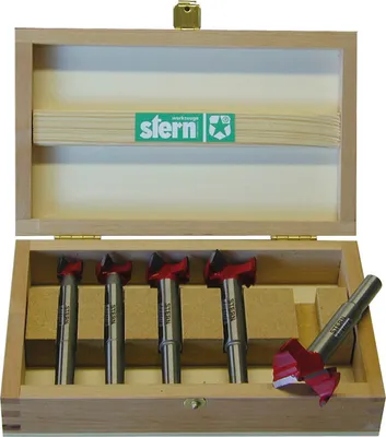 Produktbild von Stern HM Kunstbohrer Zylinderschaft Holzkasette Holzbohrer ø 15 - 35 mm 5-teilig