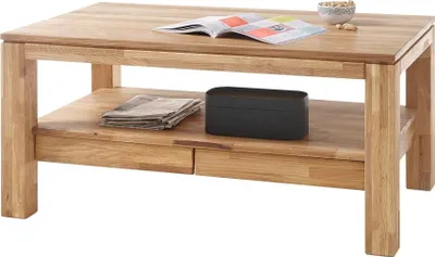 Produktbild von Couchtisch Gordon | Asteiche massiv | mit Schubkästen | 115X70 | Eiche