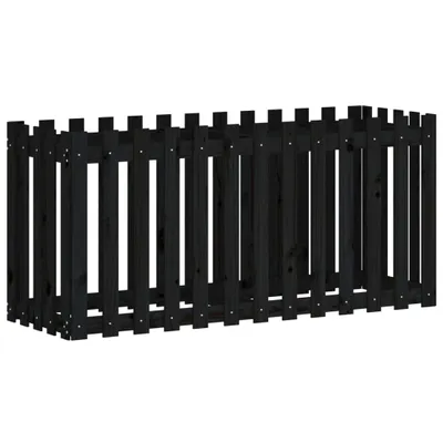 Produktbild von Hochbeet Latten-Design Schwarz 150x50x70 cm Massivholz Kiefer