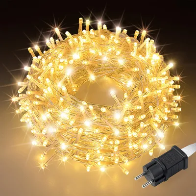 Lichterkette 10 m, 100 LEDs, warmweiß, IP44, 8 Modi