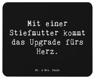 Produktbild von Mr. & Mrs. Panda Mouse Pad Spruch Herz Stiefmutter - Schwarz - Geschenk, Besonderes, Mauspad, notebook, Stiefkind, Liebe, Geschenke, pc, Upgrade, computer mousepad