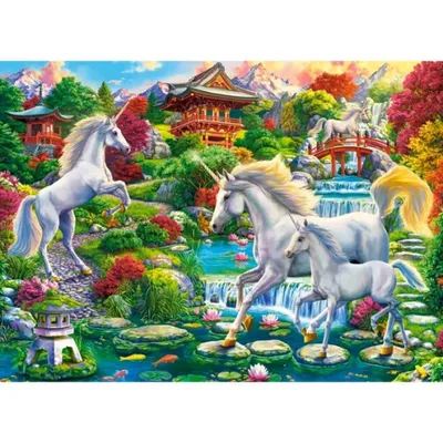 Produktbild von Castorland Puzzle Unicorn Garden - 300 Teile Kinderpuzzle Einhorn