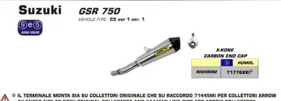 Obrázek produktu pro ARROW x-kone slip-on tlumič výfuku pro Suzuki Gsx-s 750