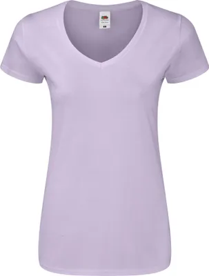 Image de Fruit of the Loom - T-shirt « Iconic » à col en V pour femmes FK2428 (S) (Lavande douce)